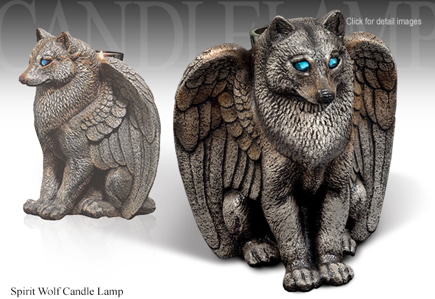 Windstone Editions Spirit Wolf Candle Lamp 2012 by M. Peña