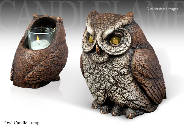 Windstone Editions Owl Candle Lamp 2007 M. Pea