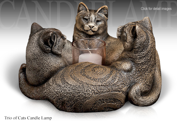 Image of Windstone Editions Trio of Cats Candle Lamp 2019 by M. Peña