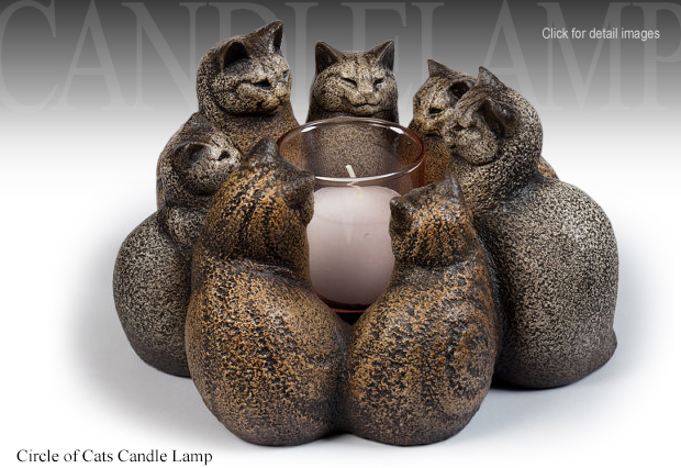 Image of Windstone Editions Circle of Cats Candle Lamp 2009 by M. Peña