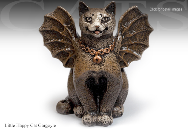 Windstone Editions Little Happy Cat Gargoyle Sculpture 965 by M. Pea