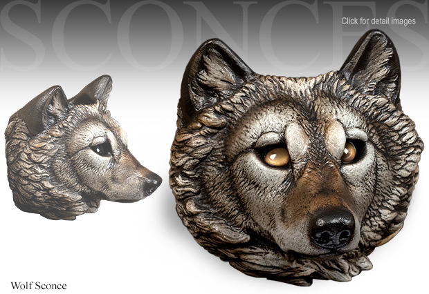 Windstone Editions Wolf Wall Sconce 3008 by M. Peña