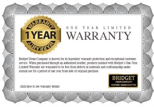 Bridget 1 Year Warranty